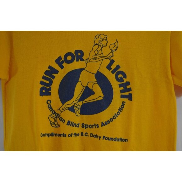 Canadian Blind Sports Association Run for Light Small T-Shirt 1980s Evergreen - Picture 3 of 11